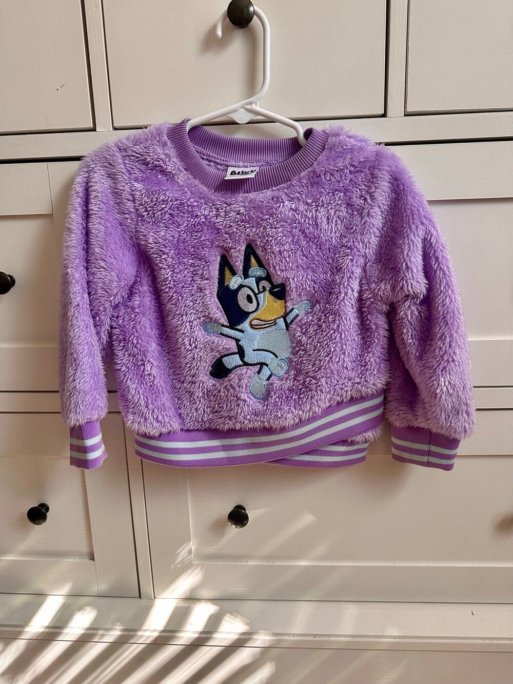 Bluey - Adorable Purple Fuzzy Sweater - NWOT!